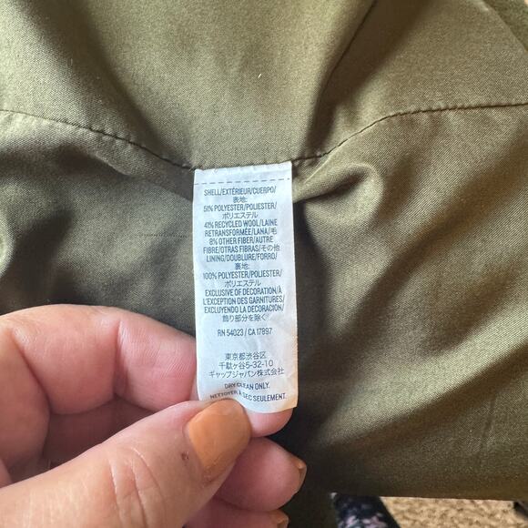 EUC Old Navy Sz XXL Y2K 2000s Olive Green Military Peacoat Short Coat Jacket - Picture 12 of 12